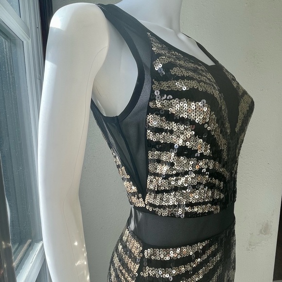 Bebe sequin mesh inserts dress - Picture 7 of 13